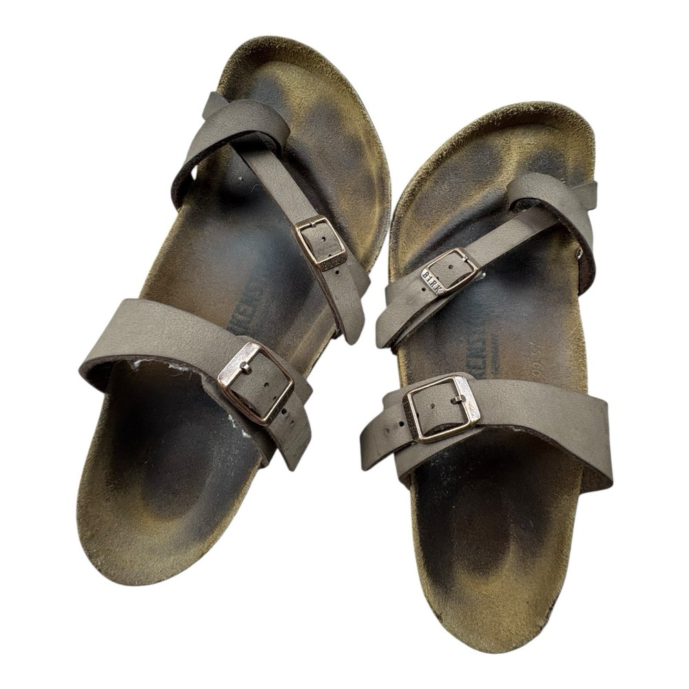 Birkenstock Yara Sandals Brown Leather Women's Size 39 Needs Repair Read - Picture 8 of 13